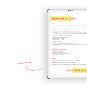 Worksheet, Download, Zielformulierung, Ziele, Yesgirlyes